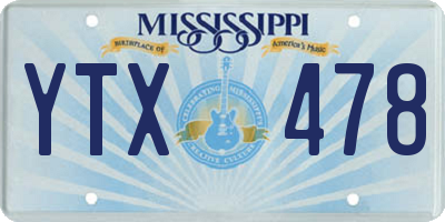 MS license plate YTX478