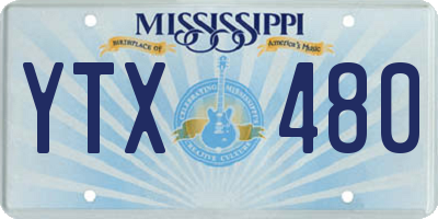 MS license plate YTX480