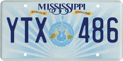 MS license plate YTX486