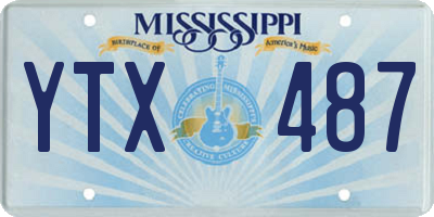 MS license plate YTX487