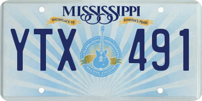 MS license plate YTX491