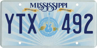 MS license plate YTX492