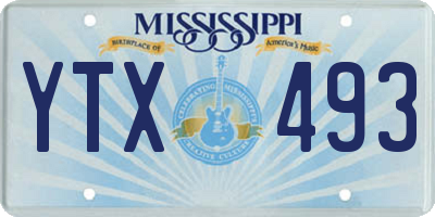 MS license plate YTX493