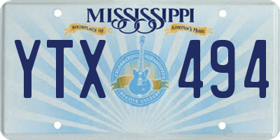 MS license plate YTX494