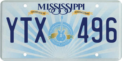 MS license plate YTX496