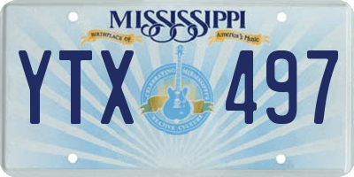 MS license plate YTX497