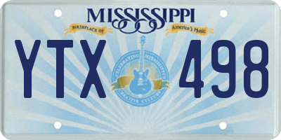 MS license plate YTX498