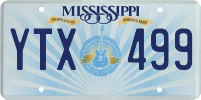 MS license plate YTX499