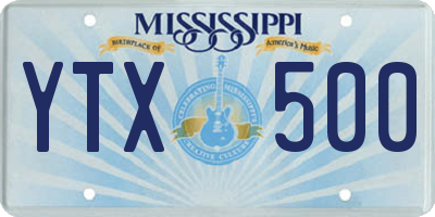 MS license plate YTX500