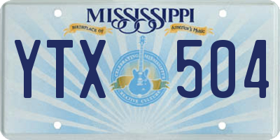 MS license plate YTX504