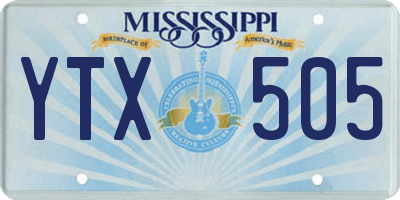 MS license plate YTX505
