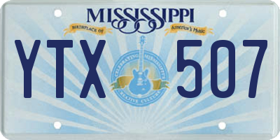 MS license plate YTX507
