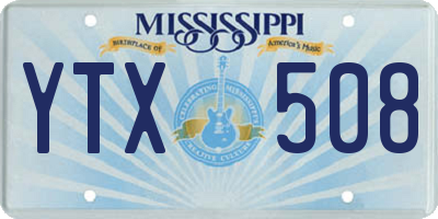 MS license plate YTX508