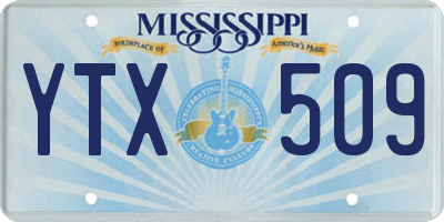 MS license plate YTX509