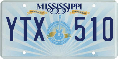 MS license plate YTX510