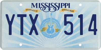 MS license plate YTX514
