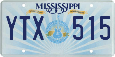 MS license plate YTX515