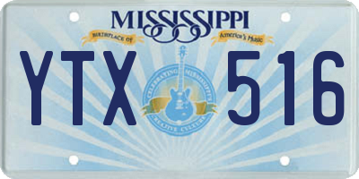 MS license plate YTX516