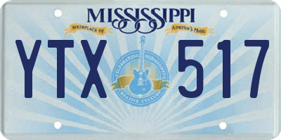 MS license plate YTX517