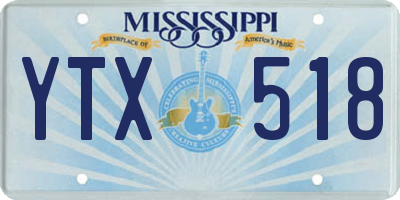 MS license plate YTX518