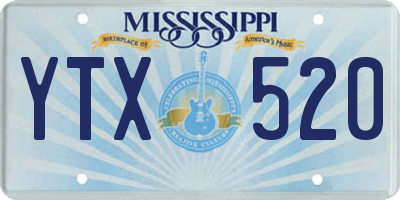 MS license plate YTX520
