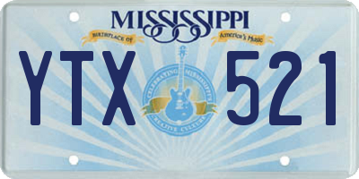 MS license plate YTX521