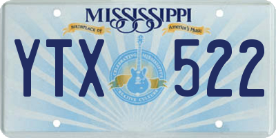 MS license plate YTX522