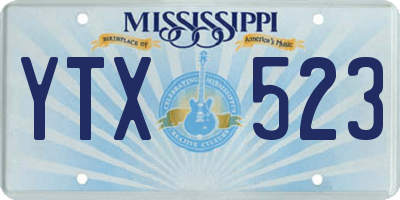 MS license plate YTX523