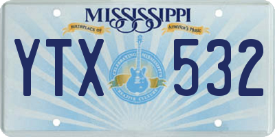 MS license plate YTX532