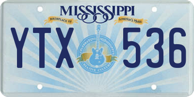 MS license plate YTX536