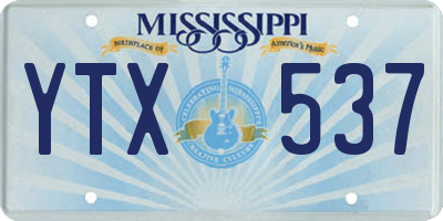 MS license plate YTX537