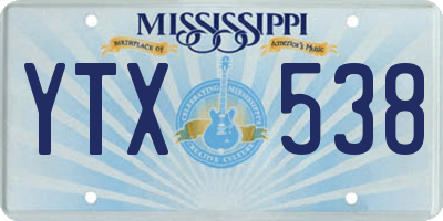 MS license plate YTX538