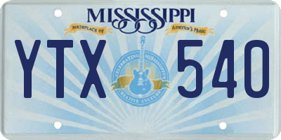 MS license plate YTX540