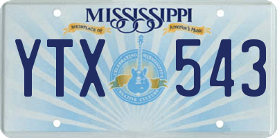 MS license plate YTX543