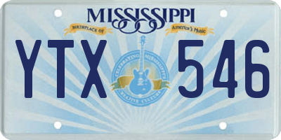 MS license plate YTX546