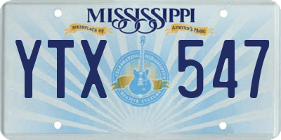 MS license plate YTX547