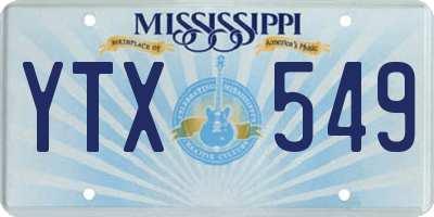 MS license plate YTX549