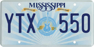 MS license plate YTX550