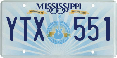 MS license plate YTX551