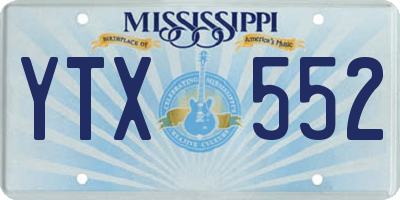 MS license plate YTX552