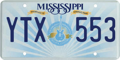 MS license plate YTX553