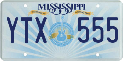MS license plate YTX555