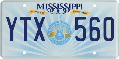 MS license plate YTX560
