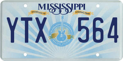 MS license plate YTX564