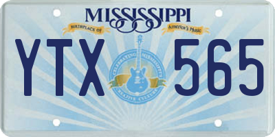 MS license plate YTX565