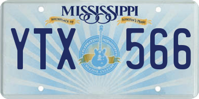 MS license plate YTX566