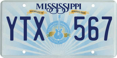 MS license plate YTX567