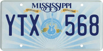 MS license plate YTX568