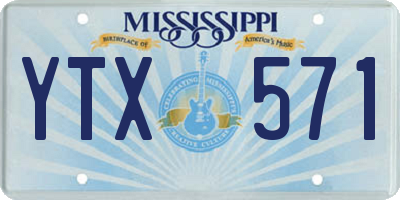MS license plate YTX571