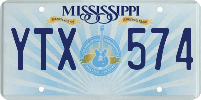 MS license plate YTX574